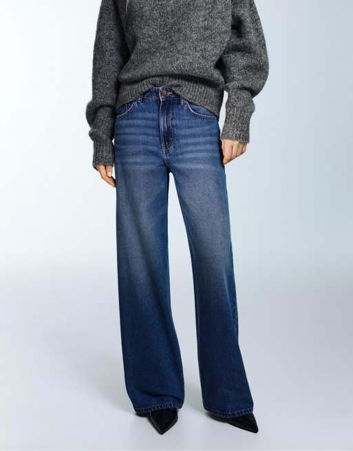 Pull&Bear Wide-leg jeans in medium blue, 2 of 4