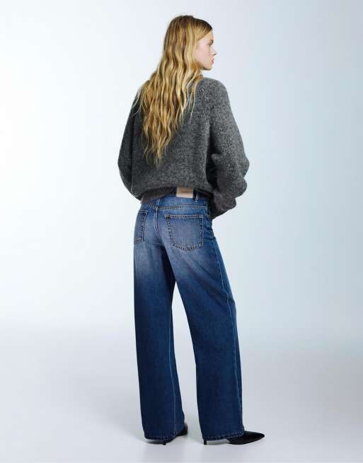 Pull&Bear Wide-leg jeans in medium blue, 4 of 4