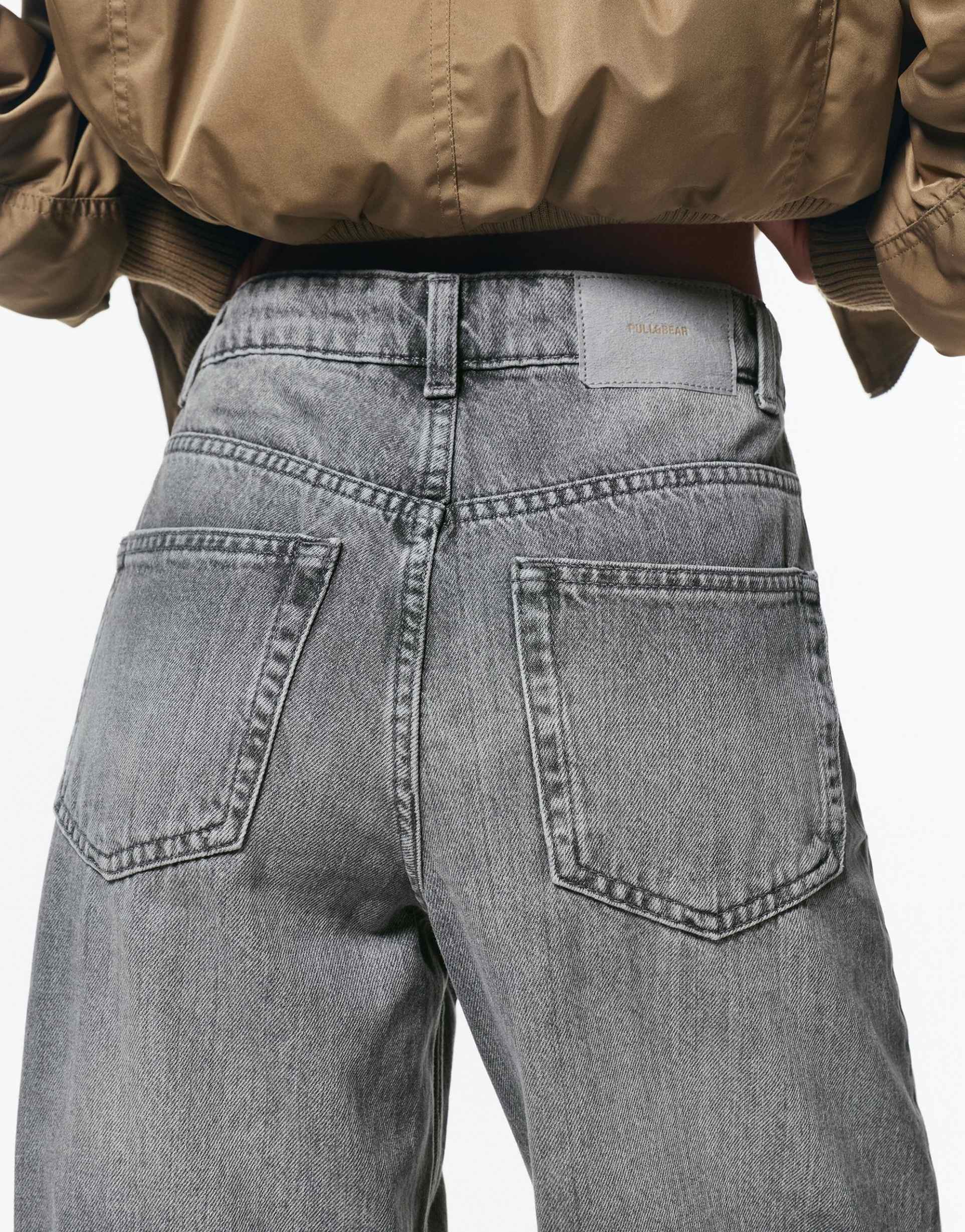 Pull&Bear Wide-leg jeans in medium grey