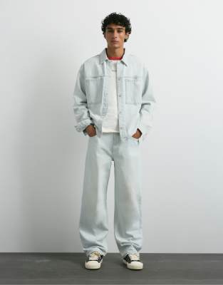 Pull & Bear Wide-leg Jeans In Blue