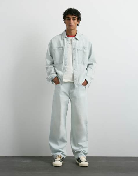 Pull&Bear Wide-leg jeans in pale indigo - view 1