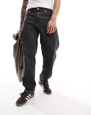 Pull & Bear Wide Leg Jeans In Washed Brown