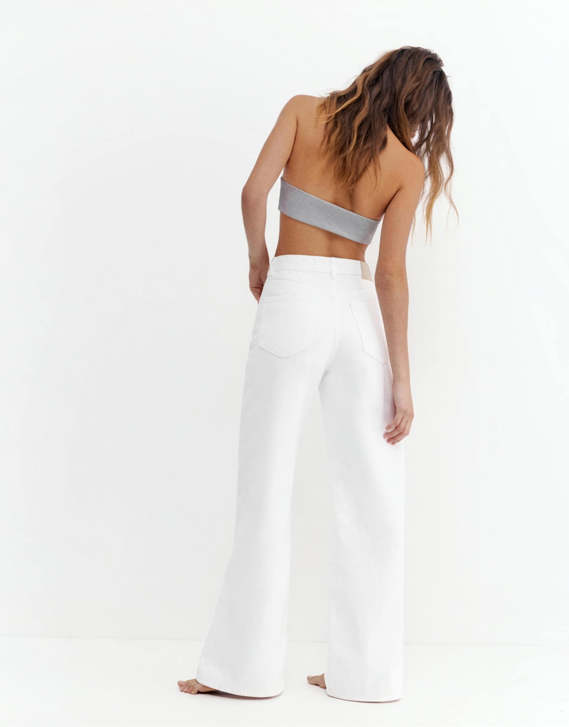 Pull&Bear Wide-leg jeans in white