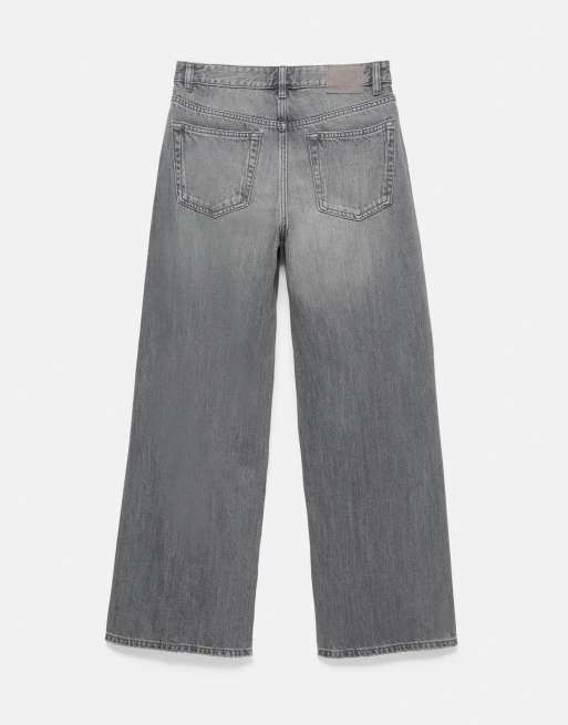 Pull&Bear Wide-Leg-Jeans mit tiefem Bund in Grau, 6 von 7