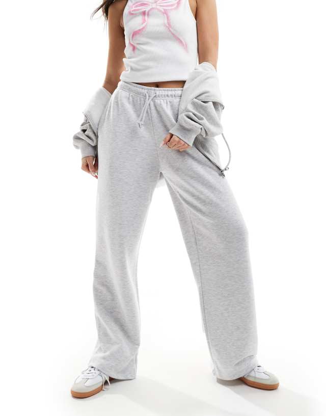 Pull&Bear - wide leg jogger in grey marl