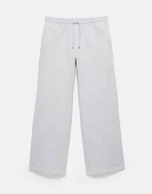 Pull&Bear Wide-leg joggers in grey marl, 5 of 7