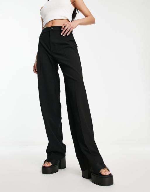 Black linen clearance wide leg trousers