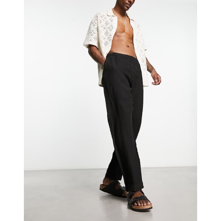 Asos mens hot sale linen trousers