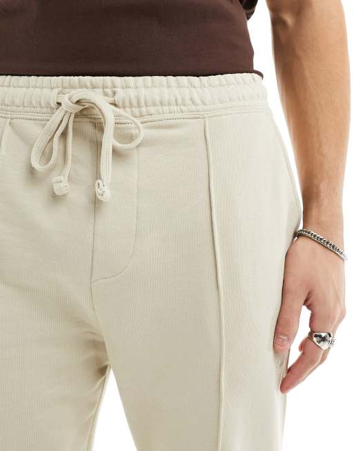 Pull&Bear wide leg seam front jogger in ecru, 5 of 5