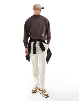 Pull & Bear Wide Leg Sweatpants In Ecru-neutral In Neutral