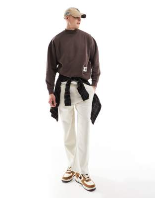 Pull & Bear Wide Leg Sweatpants In Ecru-neutral