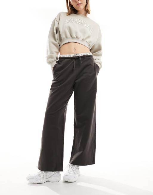 Boxer Waistband Wide Leg Pants