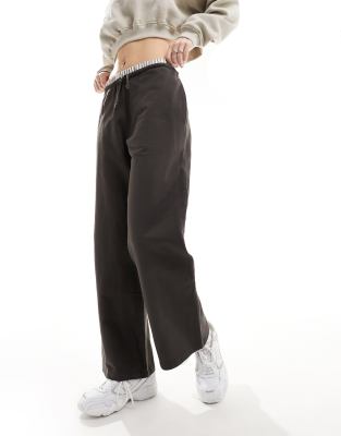 Boxer Waistband Wide Leg Pants