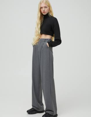 Pull\u0026Bear wide leg tailored dad pants 