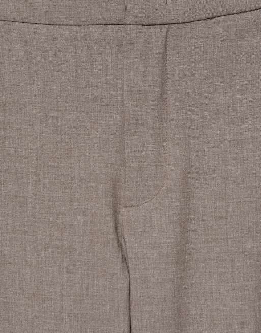 Pull&Bear wide leg tailored darted trousers in beige, 2 of 3