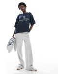 [Pull & Bear] Pull & Bear wide leg trackies in grey marl M GREY