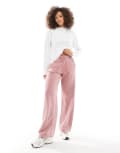 [Pull & Bear] Pull & Bear wide leg trackies in washed pink L PINK