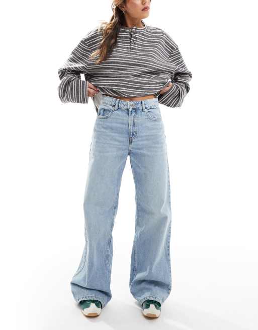Pull&Bear wide-legged jeans in light blue