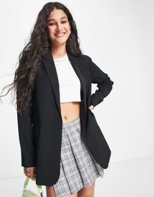 Pull&Bear Pull&Bear workwear blazer in black
