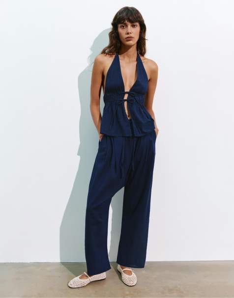 Pull&Bear woven set in blue - view 1