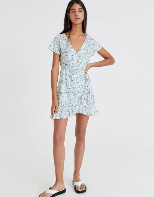 Pull and bear wrap 2024 dress