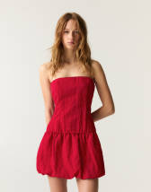 ONLY - Robe courte avec dos nu et ourlet boule - Noir