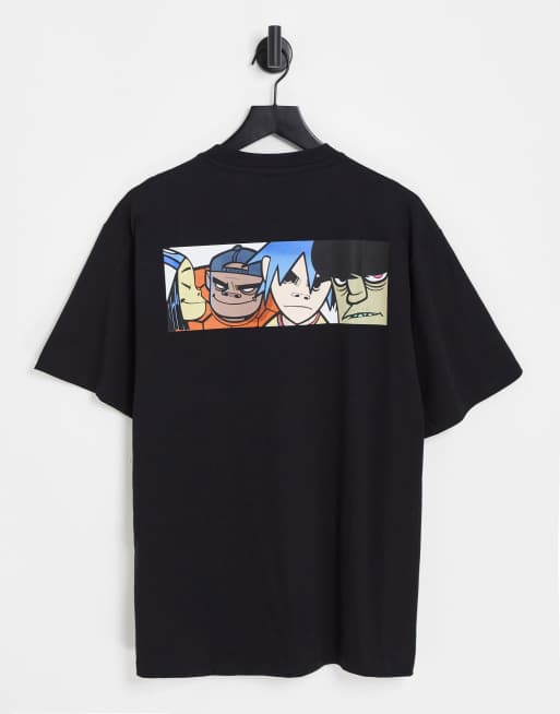 Pull&Bear x gorillaz - Printet t-shirt i sort