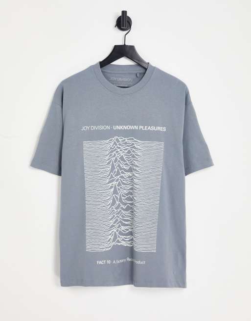 Pull&Bear x Joy Division – Grå t-shirt med tryck