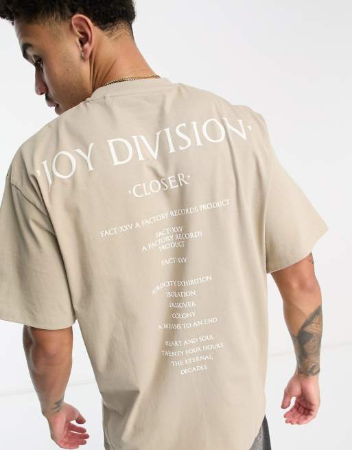 Pull&Bear - x Joy Division - T-shirt met print in beige