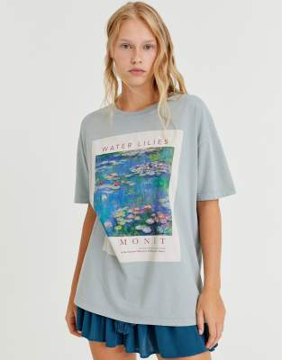 pull and bear art t shirt