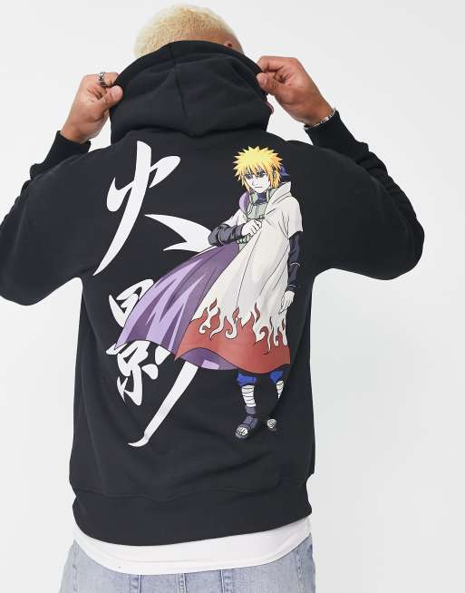 Pull Bear x Naruto hoodie in black