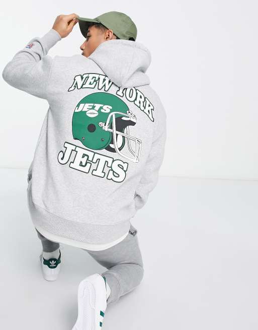 Pull&Bear x NFL Jets - Hoodie met print op de achterkant in grijs