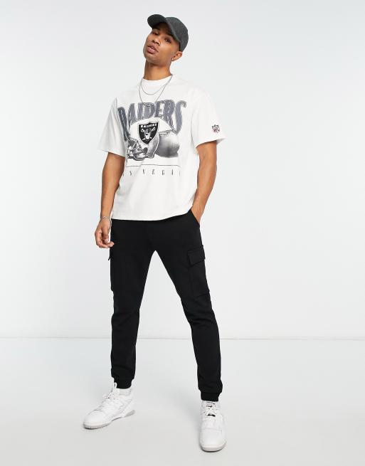 Pull&Bear x NFL Raiders printed t-shirt in white