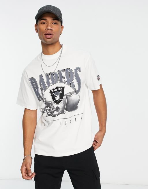 Pull&Bear x NFL Raiders - T-shirt met print in wit
