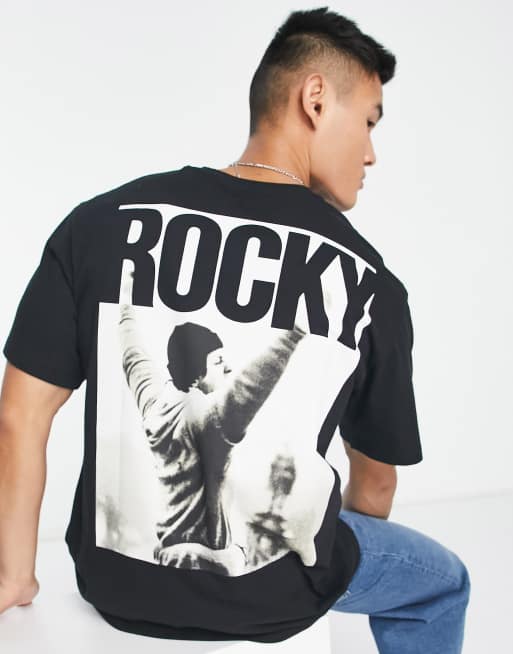 Pull&Bear x Rocky - T-shirt met print op de achterkant in zwart