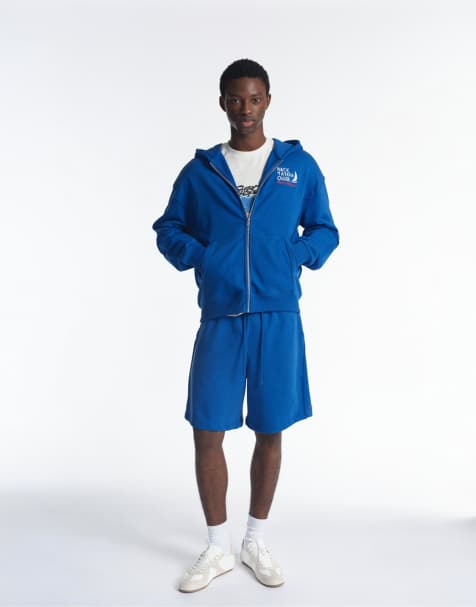 Pull&Bear Yacht club zip-up sweatshirt in deep blue - view 1