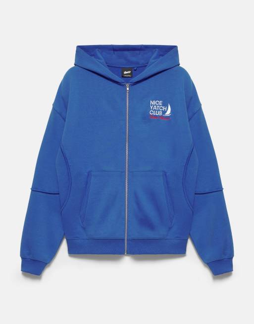 Pull&Bear Yacht club zip-up sweatshirt in deep blue, 5 of 7