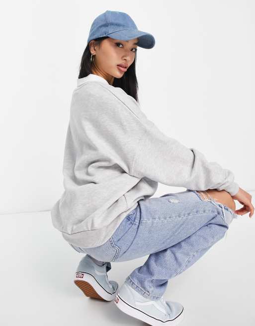 Pull Femme New Look Gris Yale University - Taille L (Bon état)
