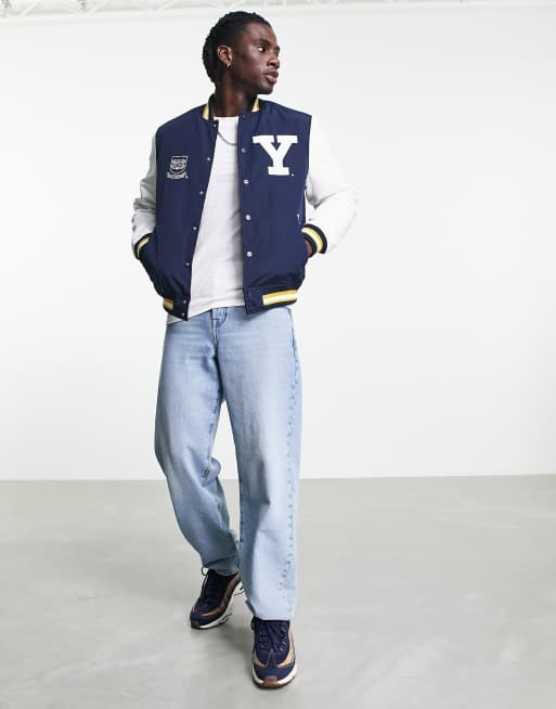 Satin Bomber Jacket - Blue/Yale - Men