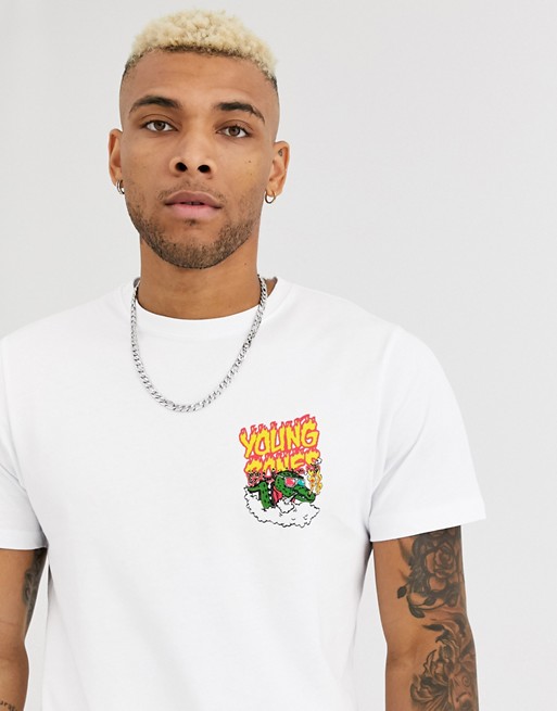Pull&Bear young bones t-shirt in white