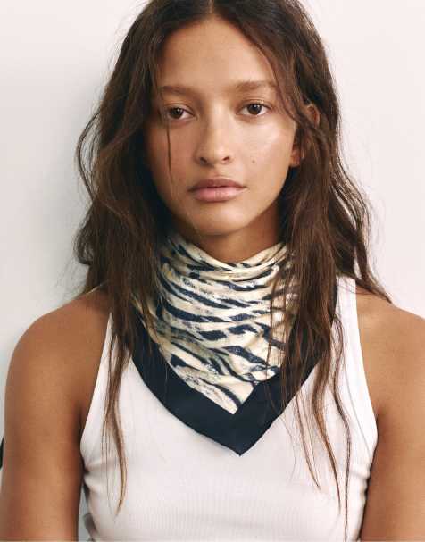 Pull&Bear Zebra print bandana in multi print - view 1