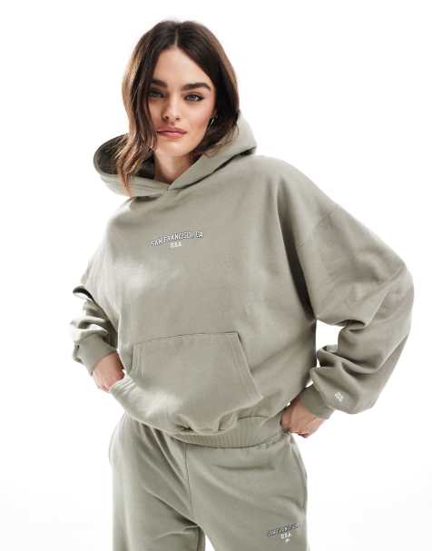 Pull&Bear – Zielona bluza z kapturem z grafiką z napisem „San Francisco” - view 1