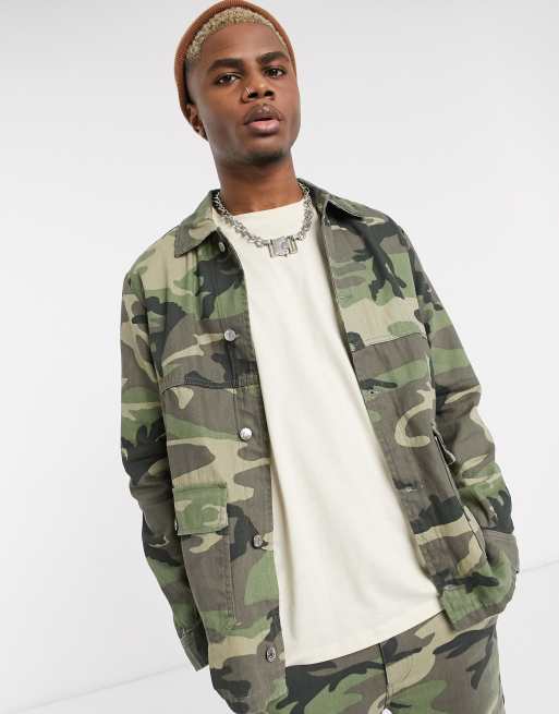 Pull&Bear – Zielony dżinsowy komplet moro, 2 z 3