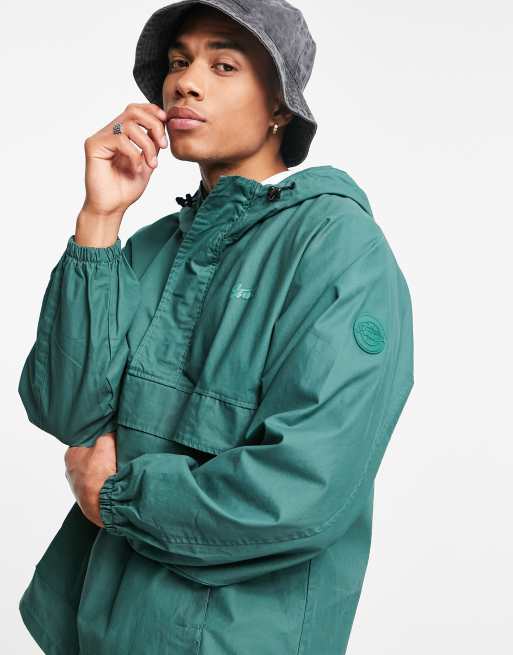 Pull&Bear – Zielona zakładana przez głowę kurtka z efektem tie-dye