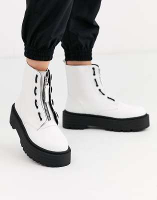 pull and bear zip front boots