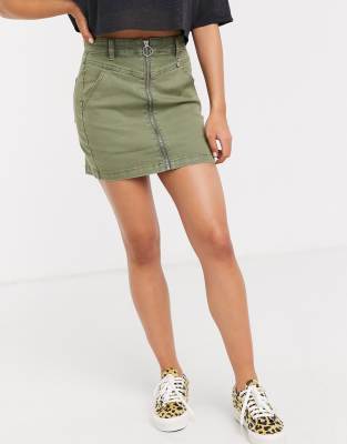 mini skirt zip front