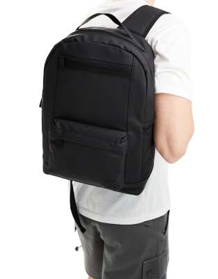  Pull&bear zip pocket back pack in black