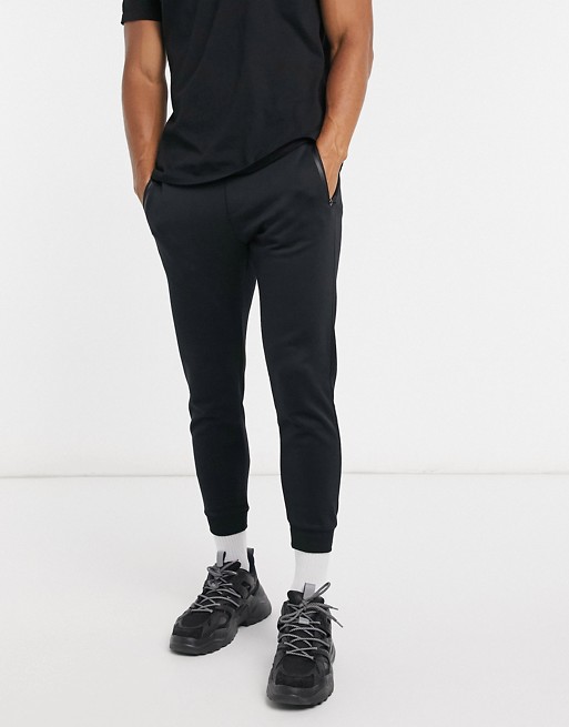 Pull&Bear zip pocket joggers in black