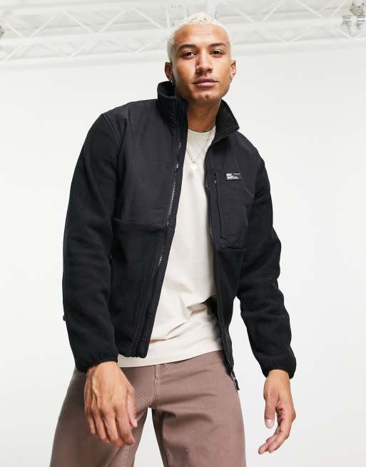 Pull&Bear zip through fleece in black | ASOS