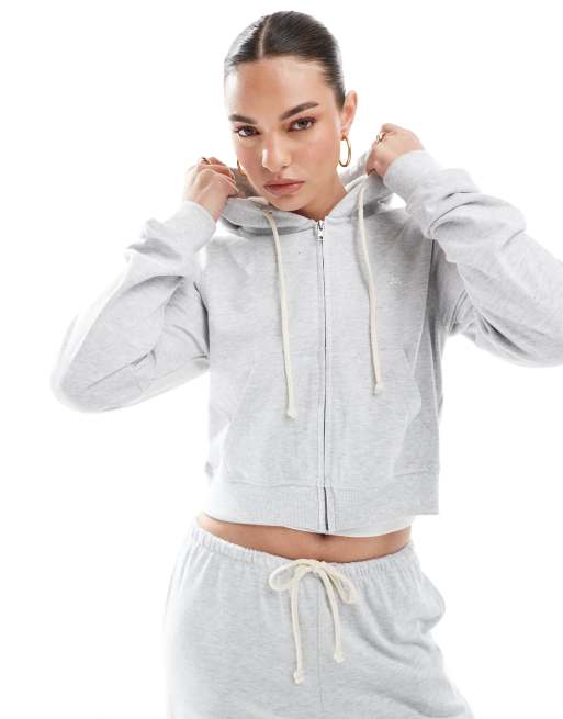 Pull&Bear zip through hoodie in grey marl (part of a set)